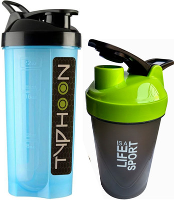 

S.Blaze Sport Shaker Bottle & Sipper 1200 ml Shaker(Pack of 2, Blue, Green), Multicolor