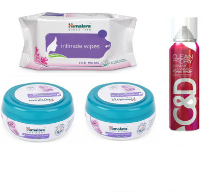 

Himalaya Intimate Wipes, Clean And Dry Foam Wash, Soothing Body Butter(Set of 4)