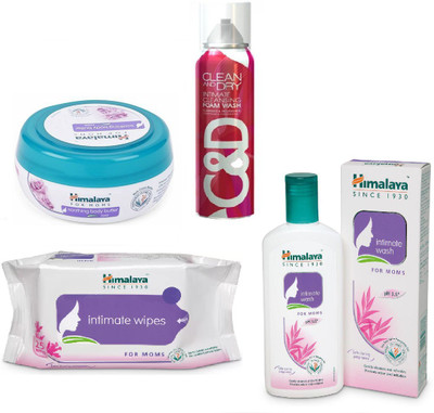 

Himalaya Soothing Body Butter Rose, Clean And Dry Foam Wash, Intimate Wipes, Intimate Wash(Set of 4)