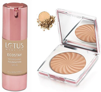 

Lotus Herbals Combo Of Ecostay Royal Ivory Spf 30 L3 Nourishing Foundation 30ml & C3 Compact 9g(Set of 1)