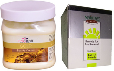 

NATURE ESSENCE Lacto Bleach 100gm, Pink Root Gold Cream 500ml(Set of 2)