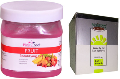 

NATURE ESSENCE Lacto Bleach 100gm, Pink Root Fruit Gel 500ml(Set of 2)