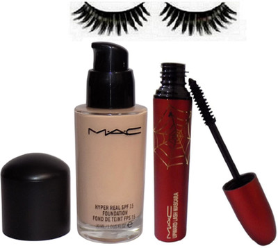 

Professional Eyelashes,Mac Hyper Real Foundation&Upward Lash Mascara(Set of 3)