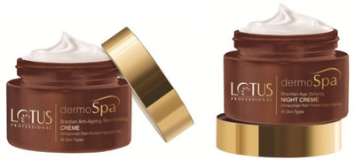 

Lotus Herbals Professional Dermo Spa Brazillian Anti- Ageing Skin Firming Crème 50gm and Age Defying Night Crème with SPF 20 50gm(Set of 1)