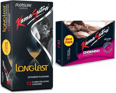 

KamaSutra Kama Sutra Dotted and longlast Condom(Set of 2, 24S)