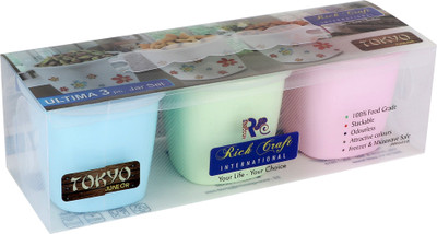 

Richcraft rich-101 - 100 ml Plastic Tea Coffee & Sugar Container(Pack of 3, Multicolor)