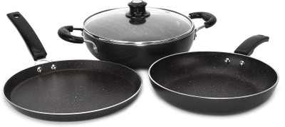 Flipkart SmartBuy Induction Bottom Splatter Finish Cookware Set of 3Â (Aluminium, 3 - Piece)