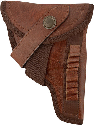 

SHAH Unisex Leather .32 Bore Cross Revolver .Holster Racquet Carry Case/Cover Free Size(Brown)