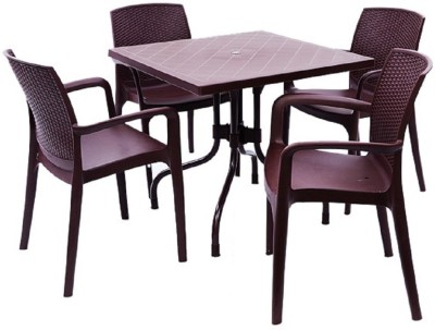 Supreme Plastic Table & Chair Set(Finish Color - Brown, DIY(Do-It-Yourself))