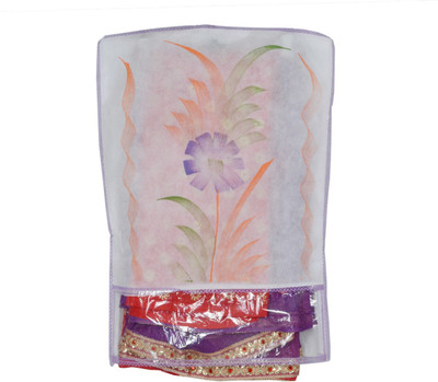 

RK Brands KotaDoria Transparent Kota Doria Hanging Saree Cover (Set of 12) With Blowse Pocket 116(White)