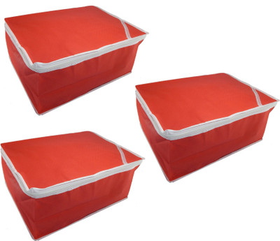 

RK Brands Non Woven Non Woven Saree Cover Set Of 3 Pcs, Regular Clothes Bag 113(Red)
