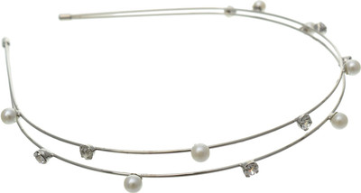 

Aaishwarya Dual Strand Stone & Pearl Studded Silver Hair Band(Silver)
