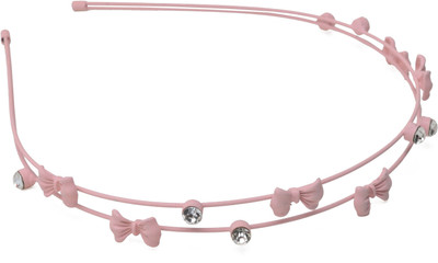 

Aaishwarya Dual Strand Cute Peach Bow Metal Hair Band(Beige)