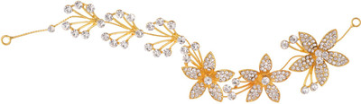 

Aaishwarya Dazzling Golden Floral Crystal Bridal/wedding Hair/Head Band Party wear Tiara Hair Band(Gold)