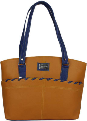 ACRIL Hand-held Bag(Brown, Blue), Blue;brown