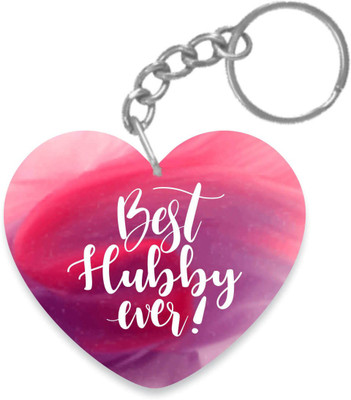 

Giftsmate Best Hubby Ever Heart Shape Wooden Keychain Keyring Key Chain
