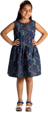 

Paul & doll Girls Mini/Short Party Dress(Blue, Sleeveless