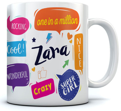 RAMPOSH zara Name Printed Ceramic Coffee. 350 ml.Best Gift For Birthday Ceramic Mug(350 ml) available at flipkart for Rs.271