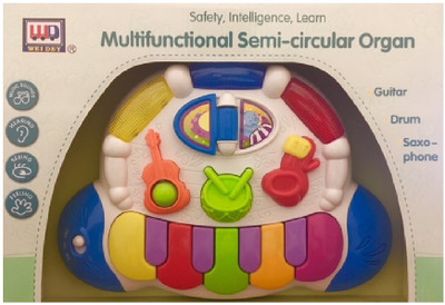 

Flying Toyszer Multifunctional Semi-circular Organ (Guitar, Drum and Saxo-phone musical Instrument)(Multicolor)