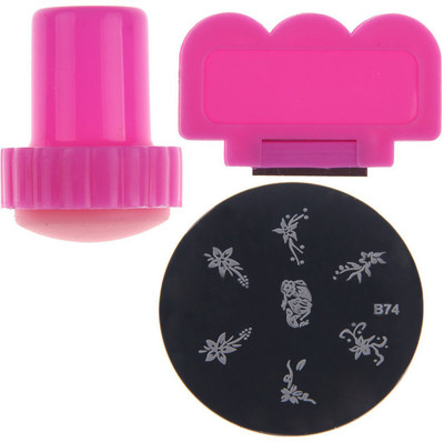

Generic Nail Art Stamp Stencil Tool Kit Stamper Design Stamping Image Template Plate Set(Multicolor)