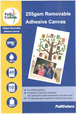 

Full Colors Removable Adhesive Canvas Paper UNRULED 4R Canvas Paper(Set of 1, White)