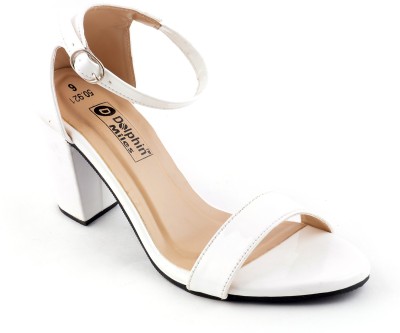 Dolphin Miles Women Heels(White , 8)