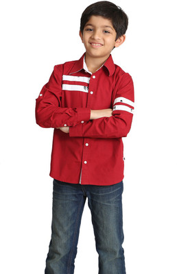 

Paul & doll Boys Solid Formal Maroon Shirt, Maroon with white panel
