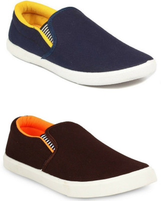 

Lee Won Men's 2 Pair Combo Loafers For Men(Navy, Brown, Multicolor