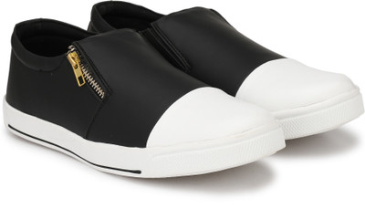 

RESTINFOOT Slip On Sneakers For Men(Black, White