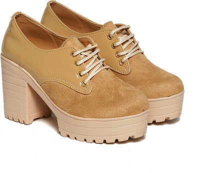 

Trendy Look SUEDE PATENT Casuals For Women(Beige, Tan