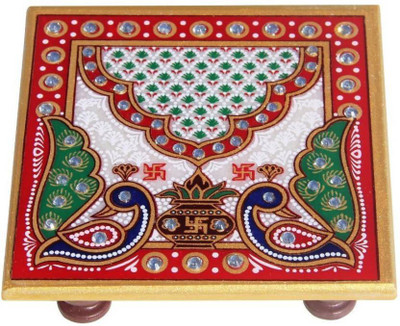 AgesArtIndia Ages Art Marble Decorative Small chowki showpiece - 4 cm(Marble, Multicolor) available at flipkart for Rs.99