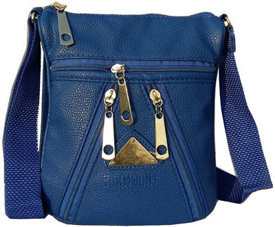 

surmount Girls Casual Blue Leatherette Sling Bag