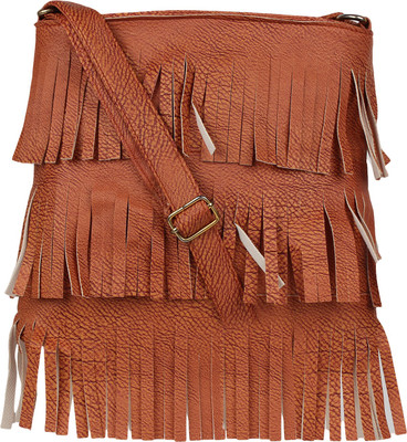 

KanhajiCollection Women Casual Brown PU Sling Bag