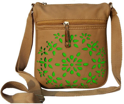 

SURMOUNT Girls Casual Brown Leatherette Sling Bag