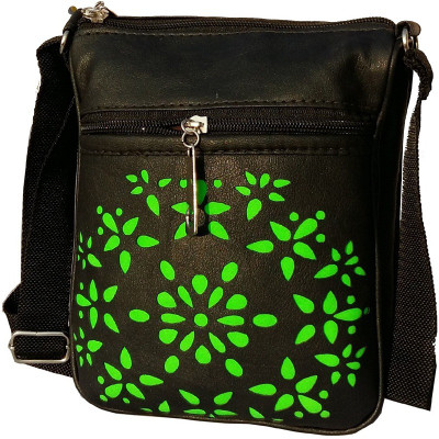 

surmount Girls Casual Black Leatherette Sling Bag