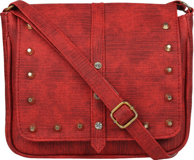 

KanhajiCollection Women Casual Maroon PU Sling Bag