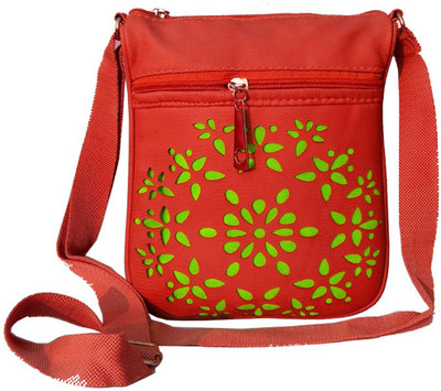 

surmount Girls Casual Red Leatherette Sling Bag