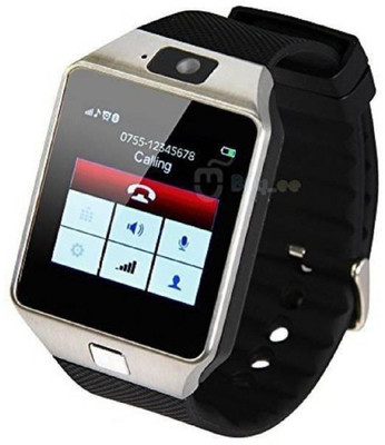 

Techno Frost DZ Silver Smartwatch(Black Strap Large)
