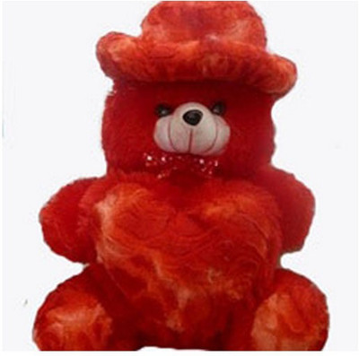 

ATTRACTIVE 1 FEET CAP TEDDY BEAR WITH HEART - 30 cm(Red)