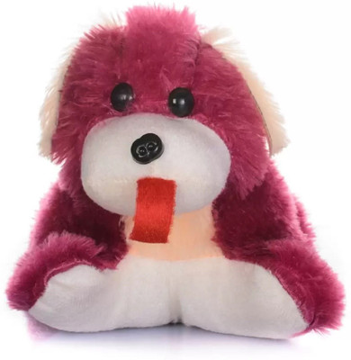 Kanchan Toys Puppy Stuffed Soft Plush Toy For Home Decor - 35 cm(Maroon)