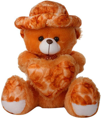 

ATTRACTIVE Seating Teddy Bear with Cap & Heart 2.5 Feet- 75 cm - 75 cm(Brown)