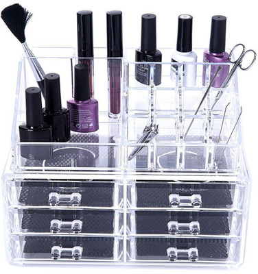 

ZEVORA Cosmetic Organizer Makeup Storage Box Lipstick Holder Stand With 6 drawer Makeup Box Vanity Box(White)