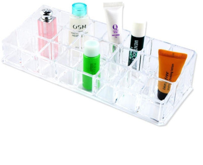 

ZEVORA Cosmetic Lipstick & Nail Polish Organizer 24 Suction Mini Makeup Vanity Box(White)