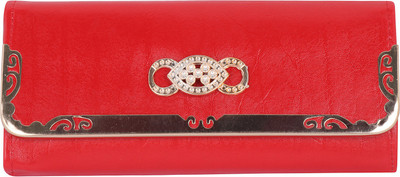 

Tulip Women Evening/Party Red Artificial Leather Wallet(4 Card Slots)