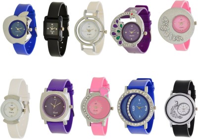 On Time Octus Pack Of 10 Designer Analog Watch For Girls And Womens-AR-5a Watch  - For Women   Watches  (On Time Octus)