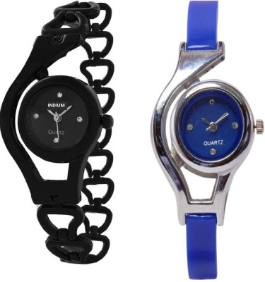INDIUM NEW FANCY BLACK CHAIN WITH BLUE PS0558PS LATEST COLLECTION FROM PLANET ZONE WATCH LANDMARK Watch  - For Girls   Watches  (INDIUM)