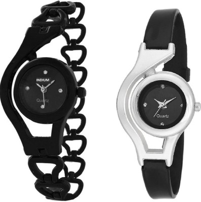 INDIUM NEW FANCY BLACK CHAIN WITH BLACK PS0559PS LATEST COLLECTION FROM PLANET ZONE WATCH LANDMARK Watch  - For Girls   Watches  (INDIUM)
