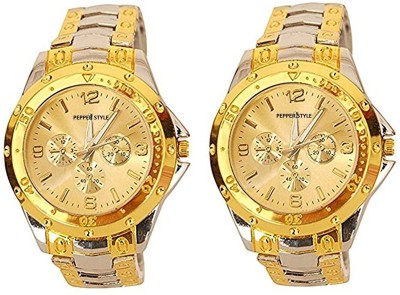 MAPA STYLE Silver Gold Rosra 2 Combos Wrist Analog Collection Boys & Mens Watch MPSTYLE 018 Watch  - For Men   Watches  (MAPA STYLE)