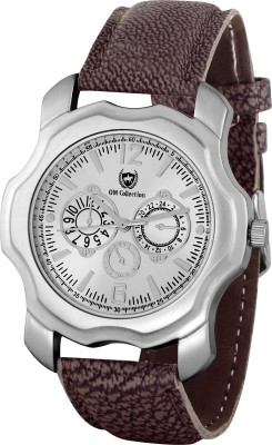 Om Collection Special Design with Silver Case and Dial with Different colour Leather Band Watch for Men and Boy-omwt-91 omwt- Watch  - For Men   Watches  (OM Collection)