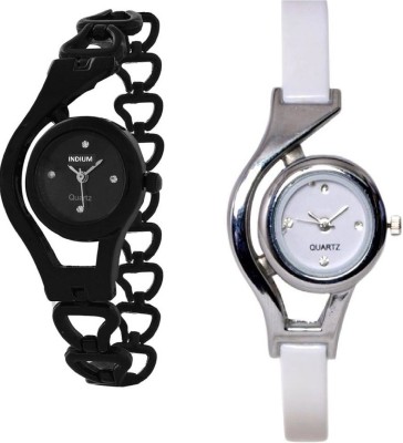 INDIUM NEW FANCY BLACK CHAIN WITH WHITE PS0556PS LATEST COLLECTION FROM PLANET ZONE WATCH LANDMARK Watch  - For Girls   Watches  (INDIUM)